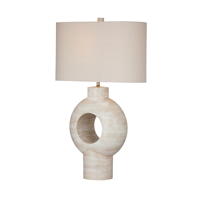 Cream Resin Kent Table Lamp LED Modern Accent