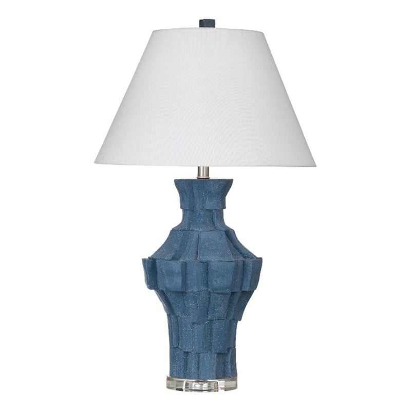 Blue Kenora Textured Table Lamp Modern Acrylic Accent