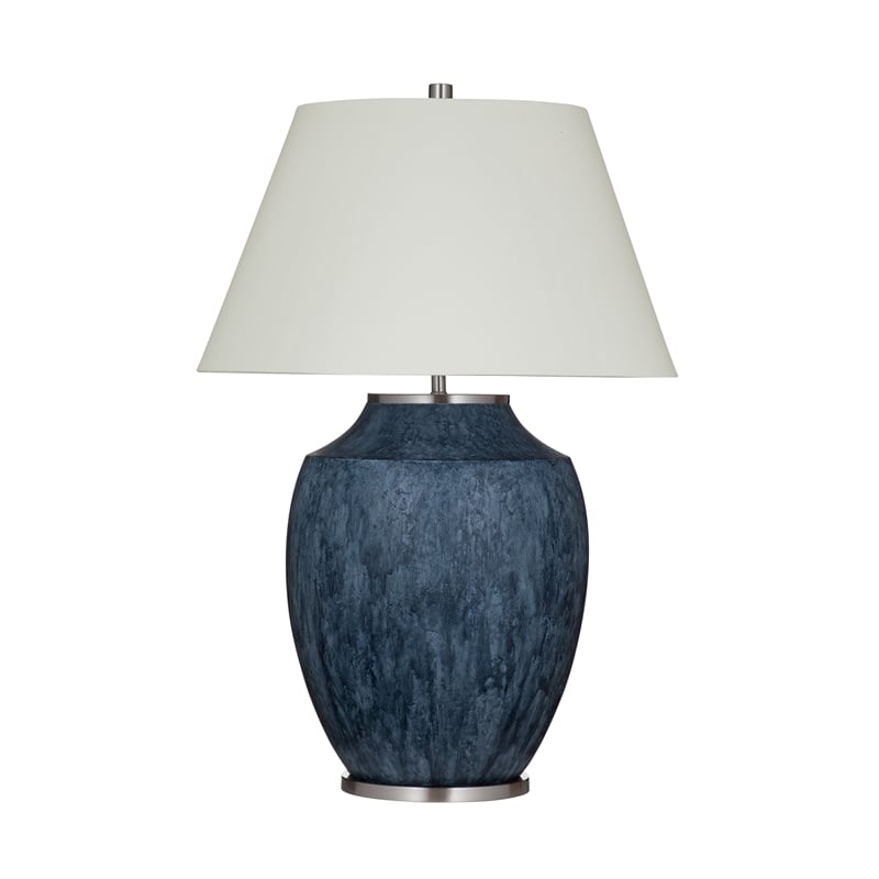 Ashe Table Lamp Ceramic Blue LED Accent Lighting for Bedroom Living Room & Office