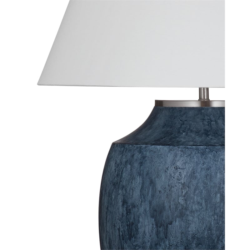 Ashe Table Lamp Ceramic Blue LED Accent Lighting for Bedroom Living Room & Office