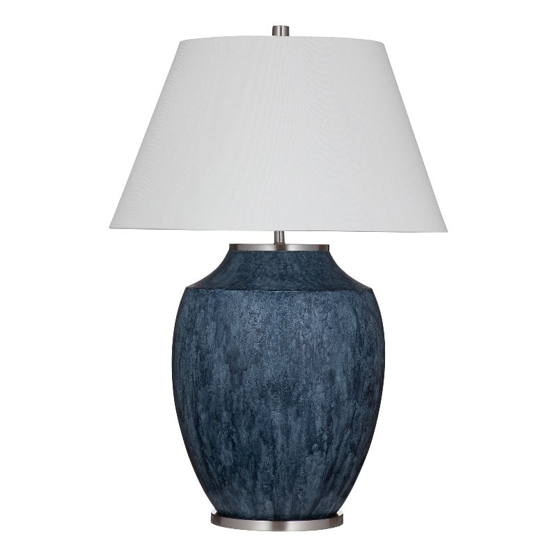 Ashe Table Lamp Ceramic Blue LED Accent Lighting for Bedroom Living Room & Office