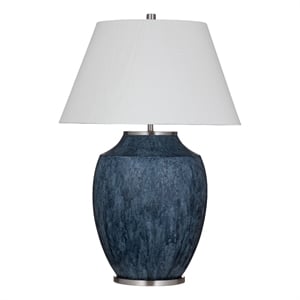Ashe Table Lamp Ceramic Blue LED Accent Lighting for Bedroom Living Room & Office