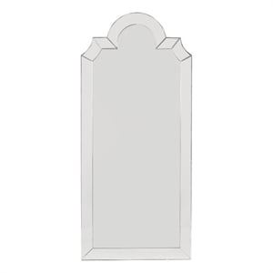 Champagne Silver Spica Arched Floor Mirror Modern Glass