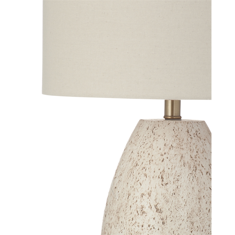 Heavy Distressed Brown Cream concrete Table Lamp Boho
