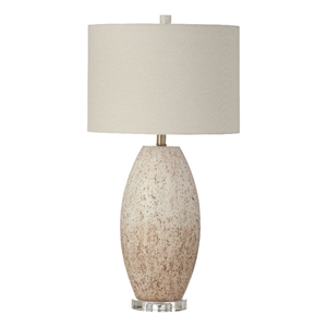 dauphin table lamp - heavy distressed brown/cream