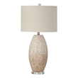 Heavy Distressed Brown Cream concrete Table Lamp Boho