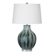 Smoke Glass Mersay Table Lamp White Shade Modern Accent