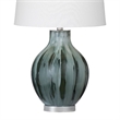 Smoke Glass Mersay Table Lamp White Shade Modern Accent