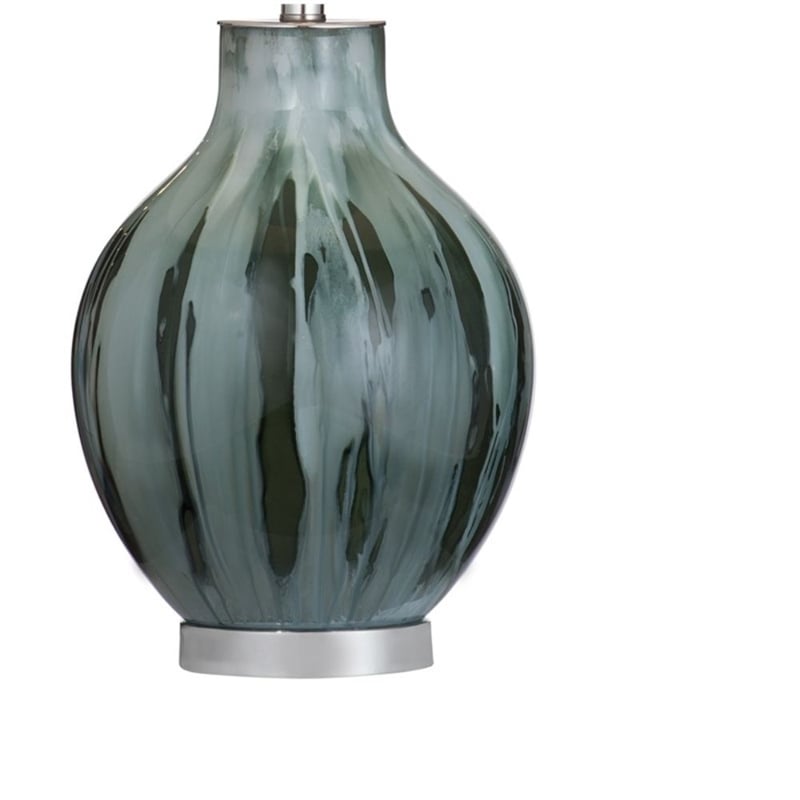 Smoke Glass Mersay Table Lamp White Shade Modern Accent