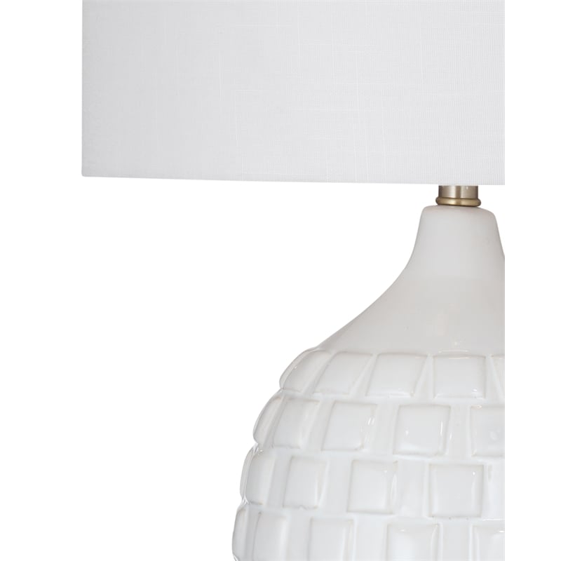 White Ceramic Sesser Table Lamp Acrylic Base Modern