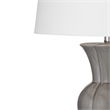 Grey Ceramic Orillia Table Lamp White Shade Traditional