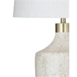 Textured Cream Neecole Stone Table Lamp Brass Accent Modern