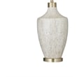 Textured Cream Neecole Stone Table Lamp Brass Accent Modern