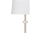 White Brass Metal Fairfield Table Lamp LED Marble Accent Modern