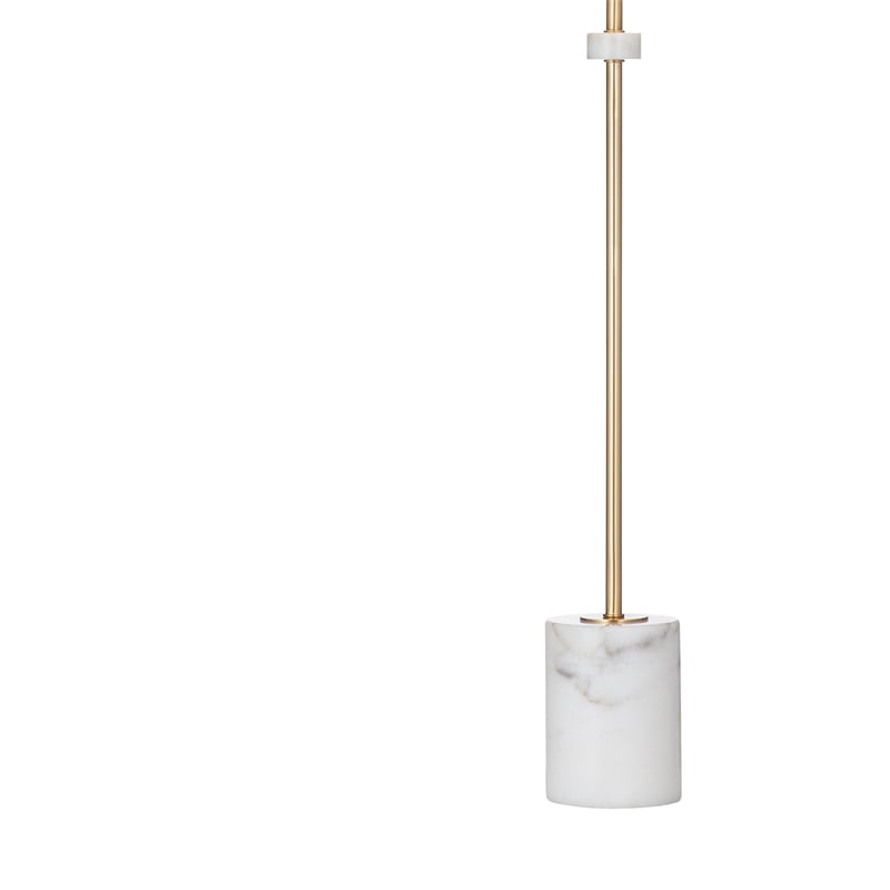 White Brass Metal Fairfield Table Lamp LED Marble Accent Modern