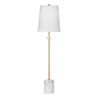 White Brass Metal Fairfield Table Lamp LED Marble Accent Modern