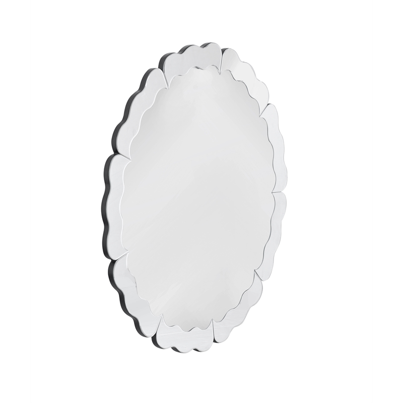 Alissar Wall Mirror Clear White Glass Decorative Mirror for Living Room & Bedroom