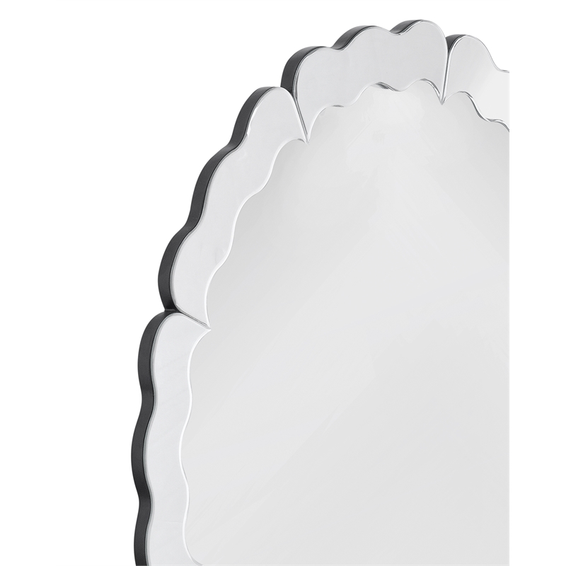 Alissar Wall Mirror Clear White Glass Decorative Mirror for Living Room & Bedroom