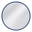 Lyra Navy Blue Round Resin Wall Mirror Modern Accent