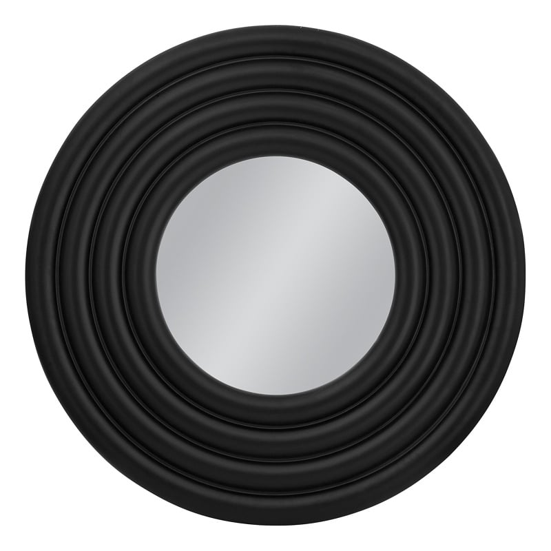 Centauri Matte Black Round Metal Wall Mirror Modern Accent