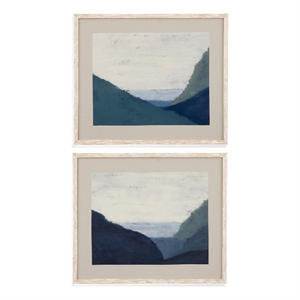 Muted Coast Framed Print Set of 2 - White