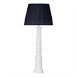 Dover White Plaster Wood Table Lamp Coastal