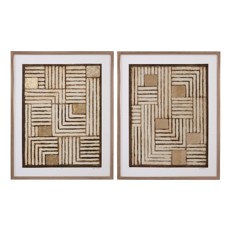Purlin Bronze Wood Framed Print Set of 2 Modern Wall Art