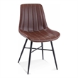 Dylan Brown Vegan Leather Black Steel Dining Chair Set of 2