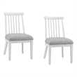 Nadine Bright White Oak Wood  Dining Chair Set of 2