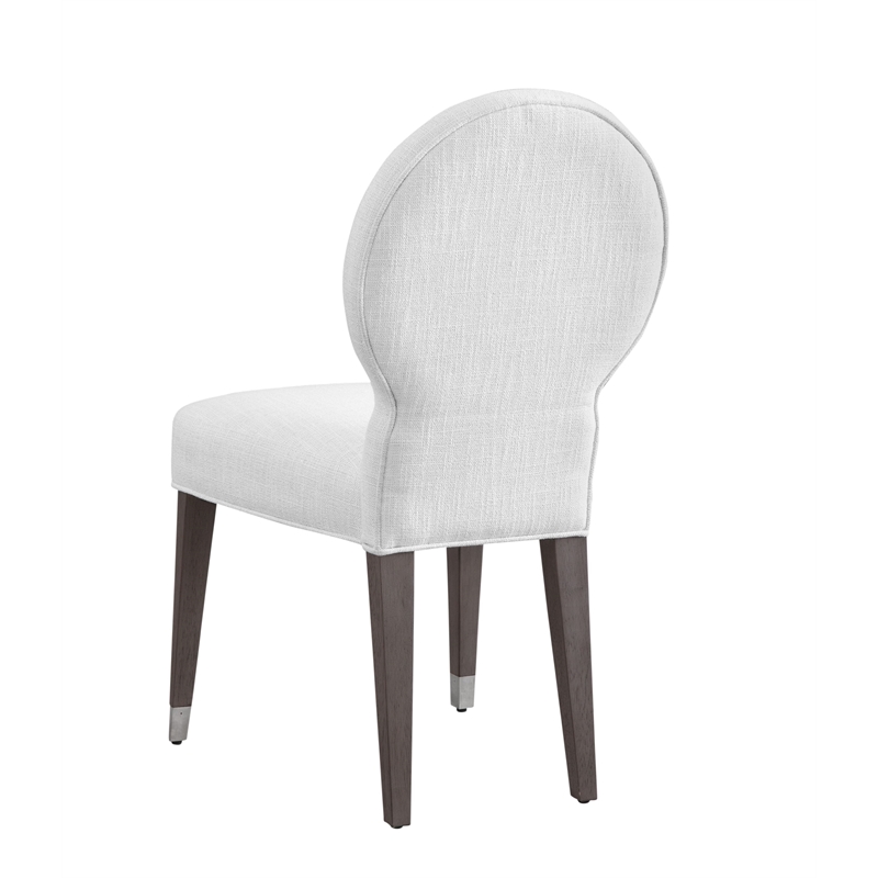 Farrah Porcelain Fabric White Light Oak Dining Chair Set of 2