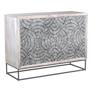Magnolia Bar Cabinet - Bone/Resin/Wood - White Wash