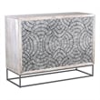 Magnolia Gray Wash Mango Wood Bone Resin Bar Cabinet
