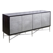 Lumina Server Mango Wood & Cast Aluminum Buffet in Ebony/Nickel Finish