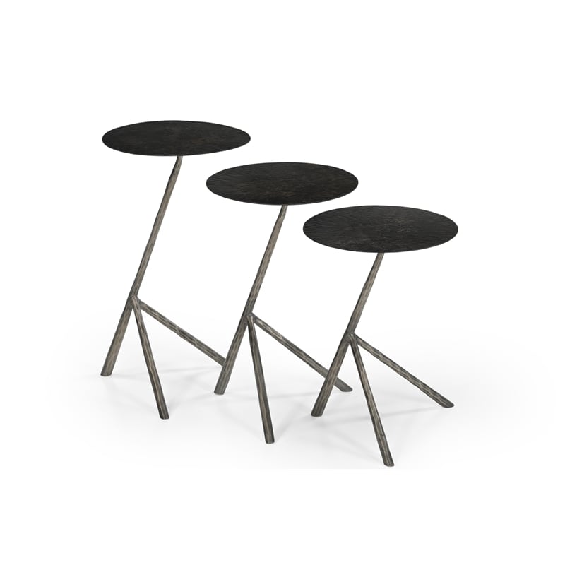 Cascade Brass Antique Bronze Nesting Tables Metal Set