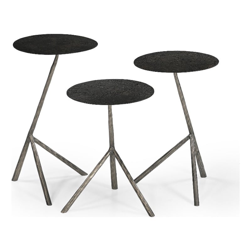 Cascade Brass Antique Bronze Nesting Tables Metal Set