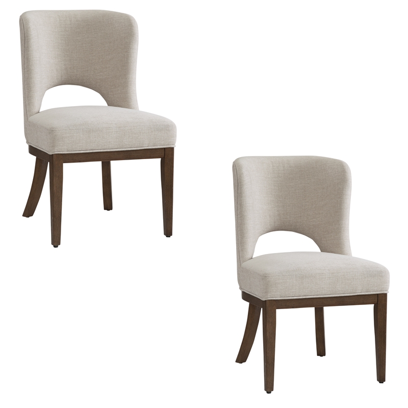Trevino Sand Chestnut Brown Wood  Dining Chair Set of 2