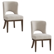Trevino Sand Chestnut Brown Wood  Dining Chair Set of 2
