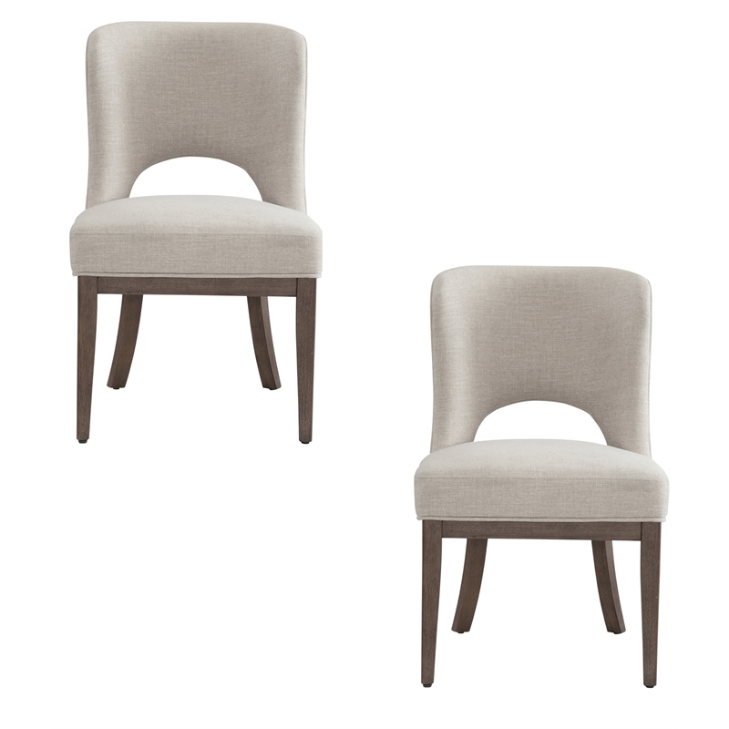 Trevino Sand Chestnut Brown Wood  Dining Chair Set of 2
