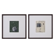 Dual Dichotomy Brown Woodtone Framed Print Set of 4