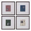 Dual Dichotomy Brown Woodtone Framed Print Set of 4