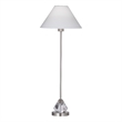 Milford Brushed Steel Silver Crystal Table Lamp White Shade