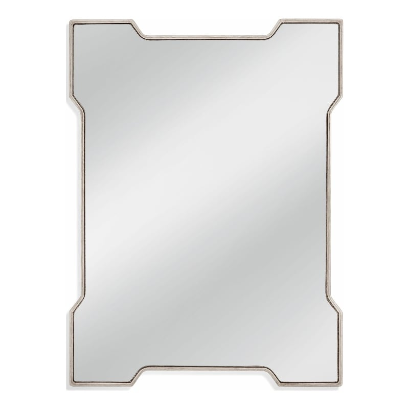 Park Place Silver Leaf Wood Geometric Wall Mirror Rectangular