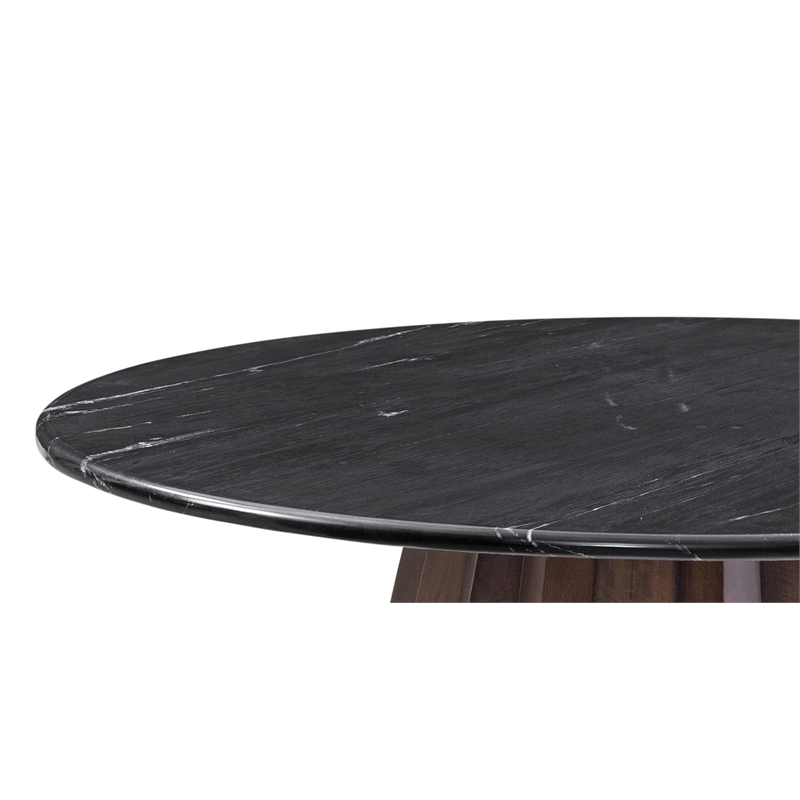 Jennings Black Marble Brown Mango Wood Nesting Cocktail Table