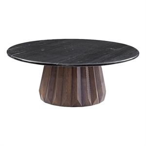 Jennings Black Marble Brown Mango Wood Nesting Cocktail Table