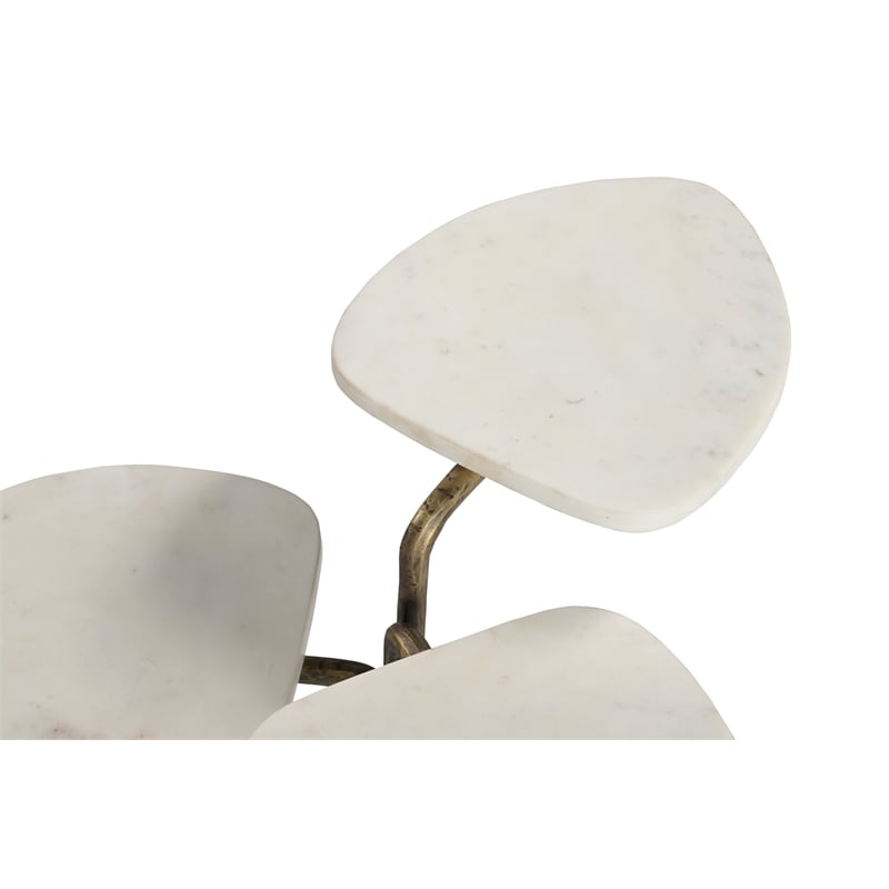 Alpine Gold Marble Three Tier Accent Table