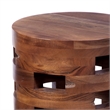 Perazza  Brown Mango Wood Geometric Accent Table Round