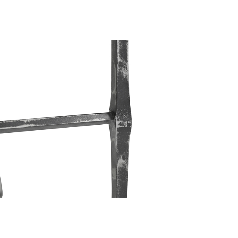Darcy Nickel Hammered Metal Marble Accent Table