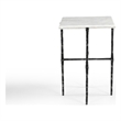 Darcy Nickel Hammered Metal Marble Accent Table