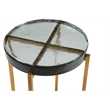 Marilee Gold Metal Cast Glass Accent Table Round
