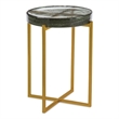 Marilee Gold Metal Cast Glass Accent Table Round